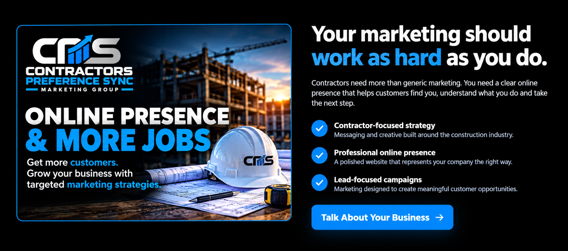Contractors Preference Sync construction marketing visual